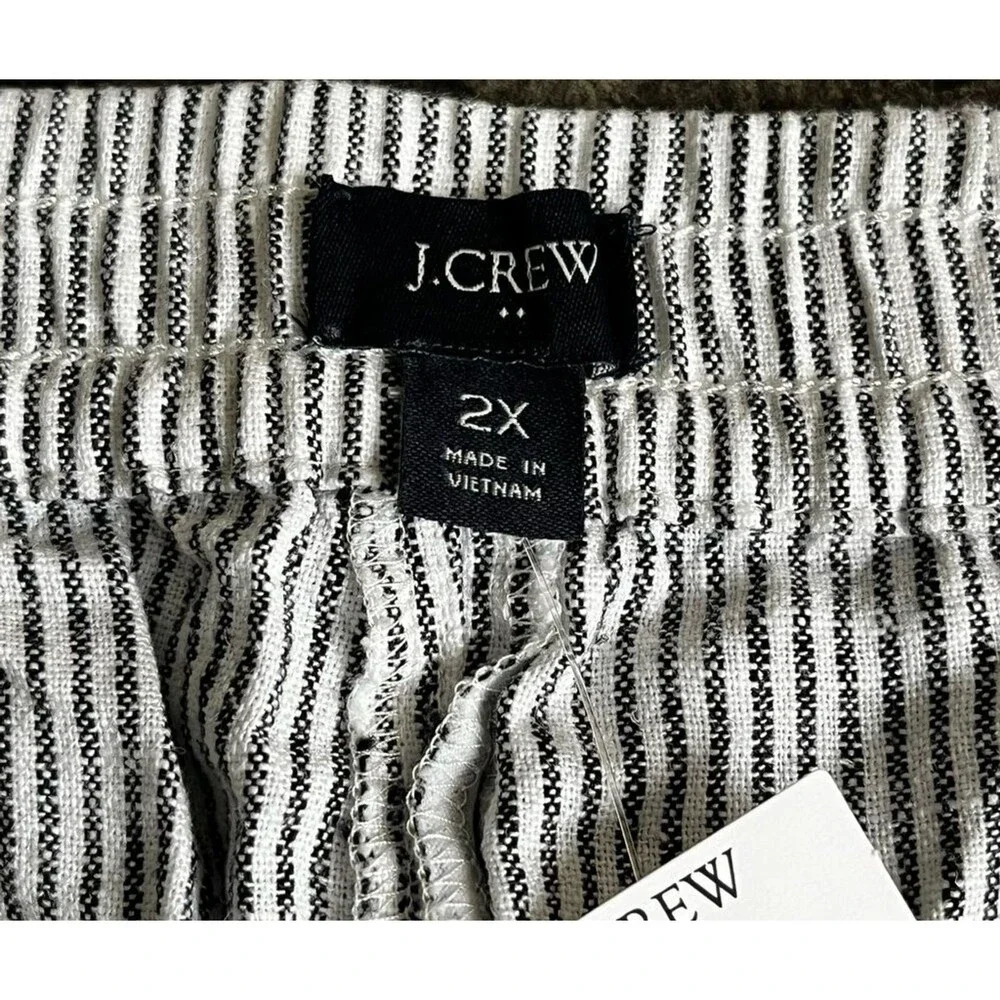 J Crew Women's Striped Linen Blend Drawstring Short 4.5